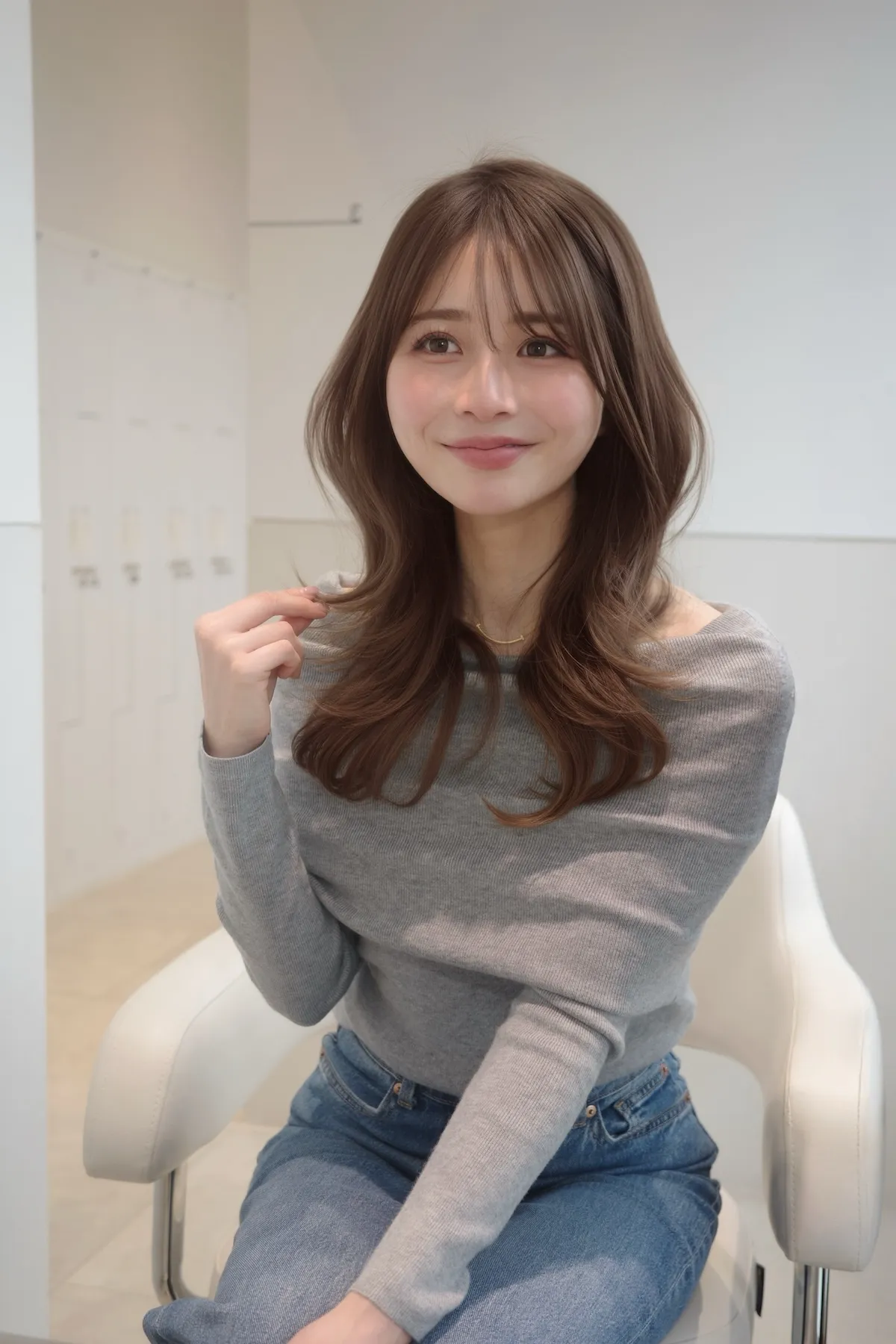 韓国レイヤーカット×王道ひし形シルエット