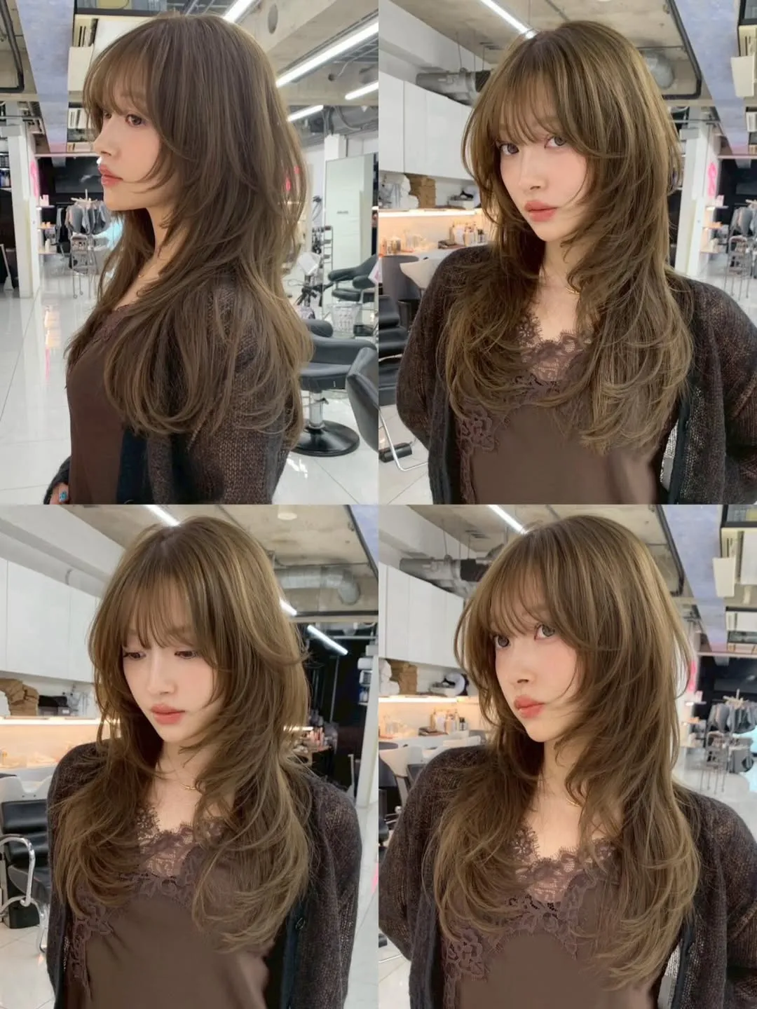 サイドバング×ハッシュレイヤーロング