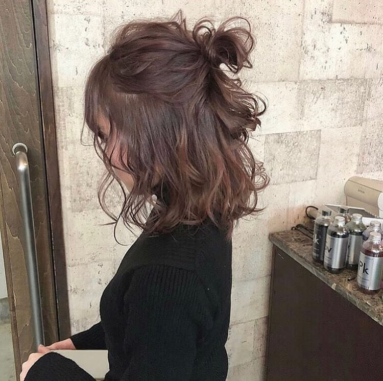 ミディアムのゆるふわハーフアップヘアアレンジ